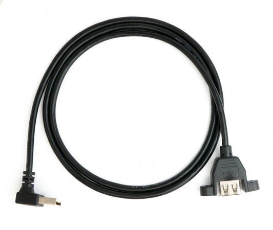 SYSTEM-S USB 2.0 Kabel 100 cm Typ A Buchse zu Stecker Schraube Winkel Schwarz