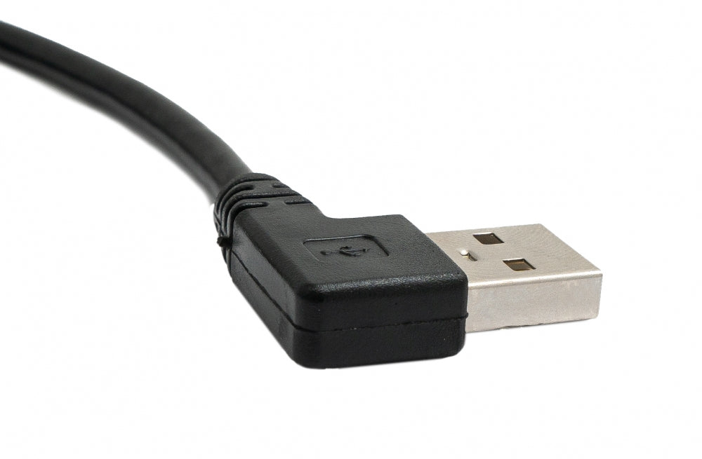 SYSTEM-S USB 2.0 Kabel 100 cm Typ A Buchse zu Stecker Schraube Winkel Schwarz