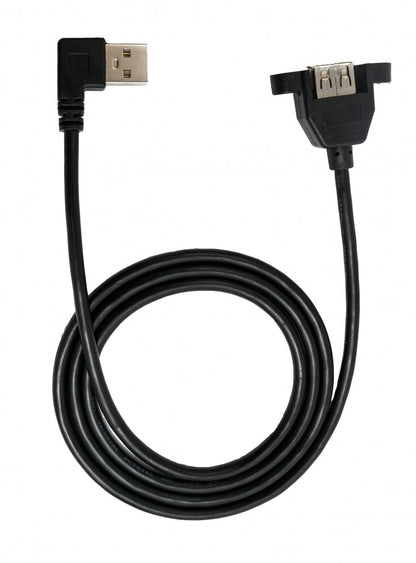 SYSTEM-S USB 2.0 cable 100 cm Type A female to male screw angle black
