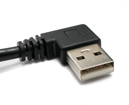 SYSTEM-S USB 2.0 cable 100 cm Type A female to male screw angle black