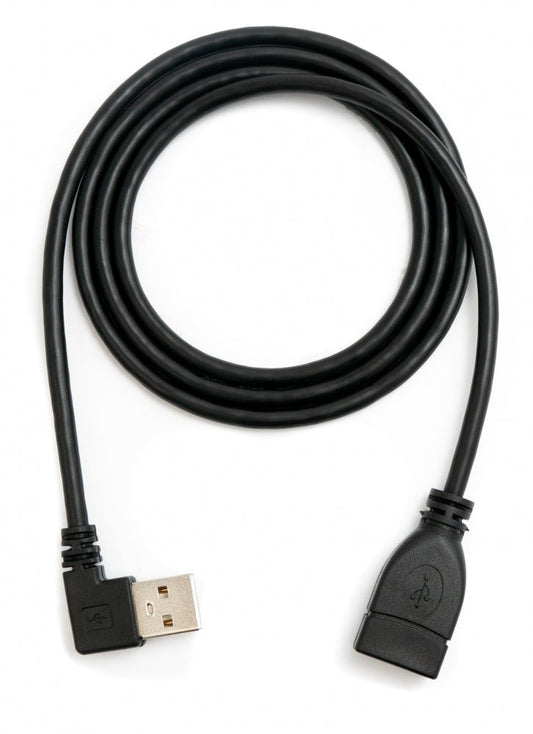 SYSTEM-S USB 2.0 cable 100 cm Type A male to female angled in black