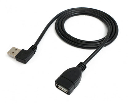 SYSTEM-S USB 2.0 Kabel 100 cm Typ A Stecker zu Buchse Winkel in Schwarz
