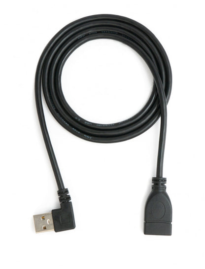 SYSTEM-S USB 2.0 Kabel 100 cm Typ A Stecker zu Buchse Winkel in Schwarz