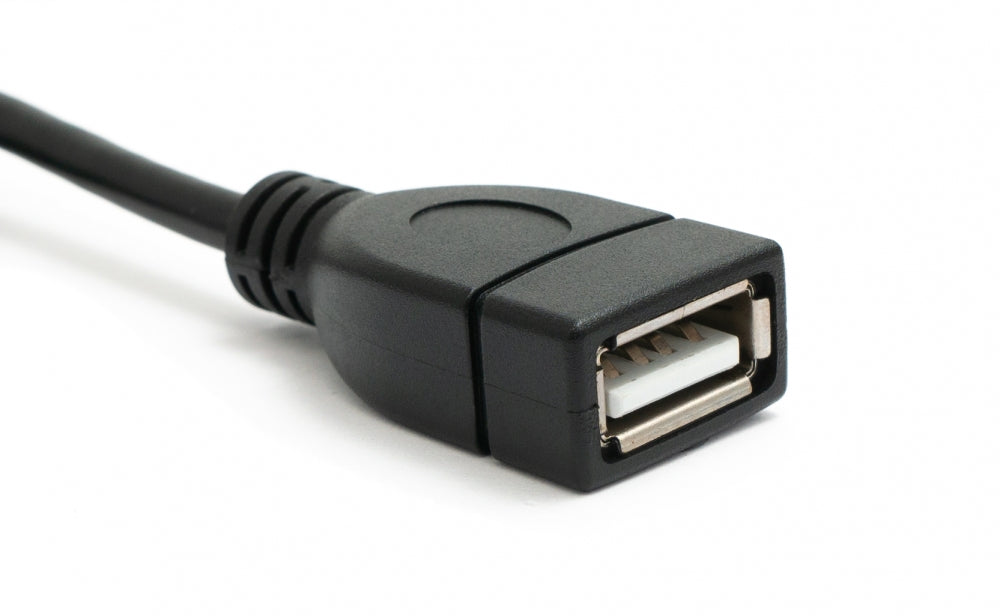 SYSTEM-S USB 2.0 Kabel 100 cm Typ A Stecker zu Buchse Winkel in Schwarz
