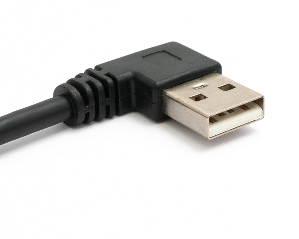 SYSTEM-S USB 2.0 Kabel 100 cm Typ A Stecker zu Buchse Winkel in Schwarz