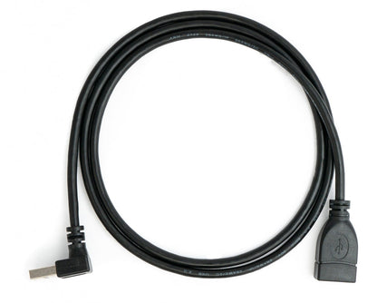 SYSTEM-S USB 2.0 Kabel 100 cm Typ A Stecker zu Buchse Winkel in Schwarz