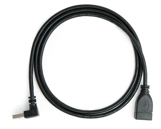 SYSTEM-S USB 2.0 Kabel 100 cm Typ A Stecker zu Buchse Winkel in Schwarz