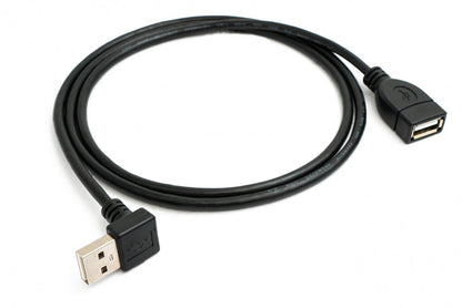 SYSTEM-S USB 2.0 Kabel 100 cm Typ A Stecker zu Buchse Winkel in Schwarz