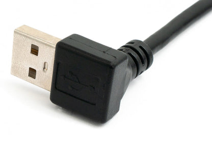 SYSTEM-S USB 2.0 Kabel 100 cm Typ A Stecker zu Buchse Winkel in Schwarz