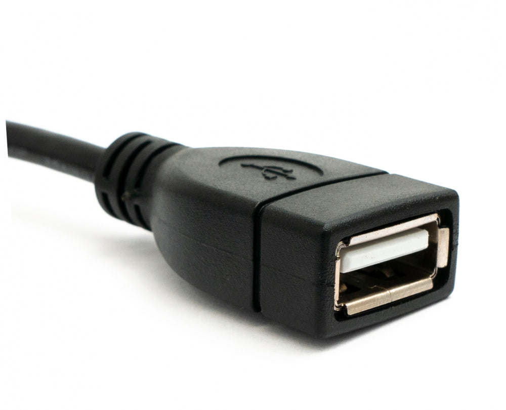 SYSTEM-S USB 2.0 Kabel 100 cm Typ A Stecker zu Buchse Winkel in Schwarz