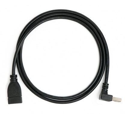 SYSTEM-S USB 2.0 Kabel 100 cm Typ A Stecker zu Buchse Winkel in Schwarz