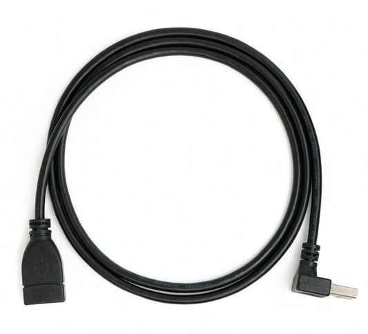 SYSTEM-S USB 2.0 Kabel 100 cm Typ A Stecker zu Buchse Winkel in Schwarz