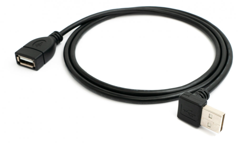 SYSTEM-S USB 2.0 Kabel 100 cm Typ A Stecker zu Buchse Winkel in Schwarz