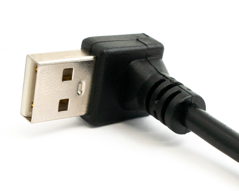 SYSTEM-S USB 2.0 Kabel 100 cm Typ A Stecker zu Buchse Winkel in Schwarz