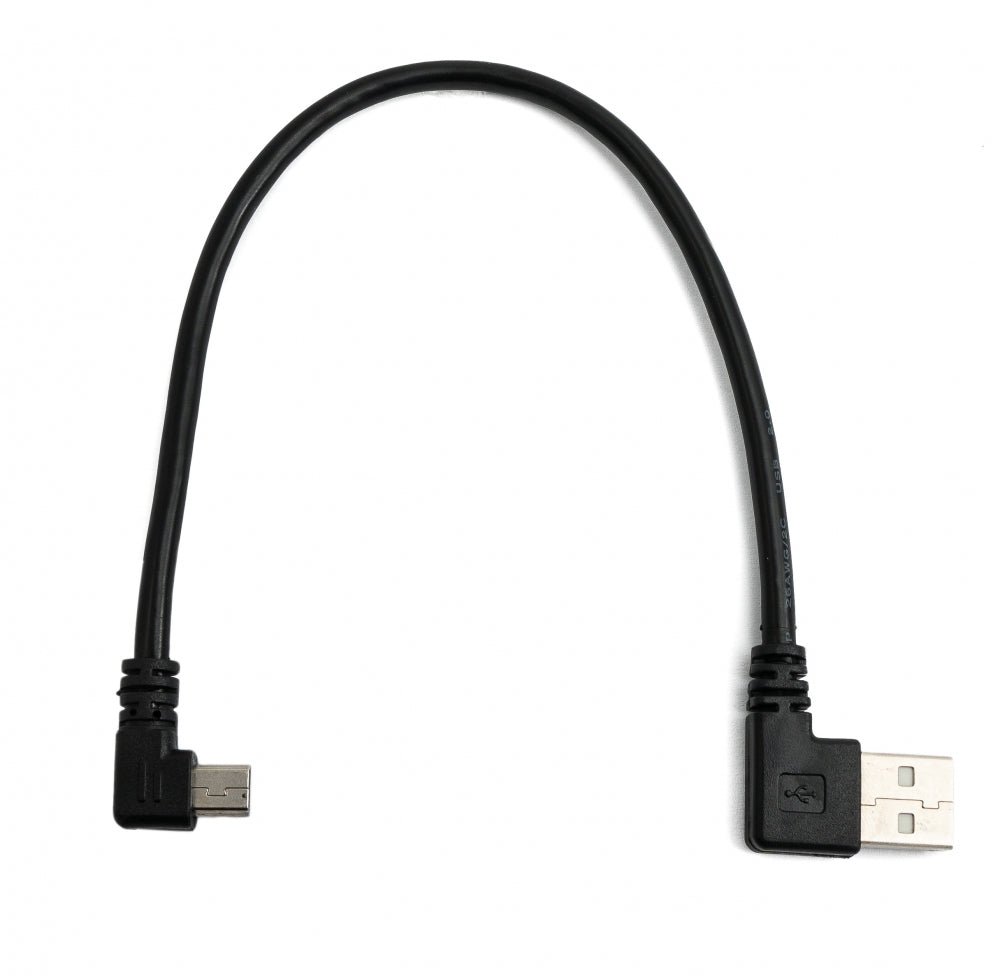 SYSTEM-S USB 2.0 Kabel 25 cm Typ A Stecker zu Mini USB Stecker Winkel in Schwarz