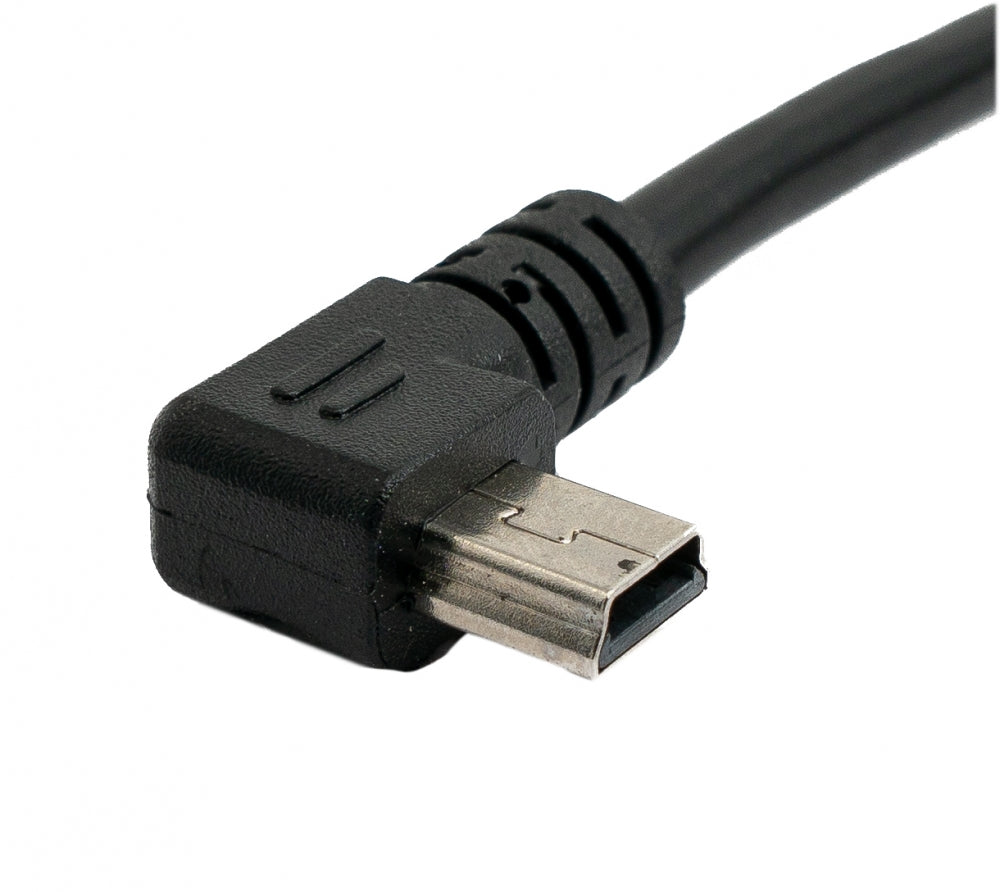 SYSTEM-S USB 2.0 Kabel 25 cm Typ A Stecker zu Mini USB Stecker Winkel in Schwarz