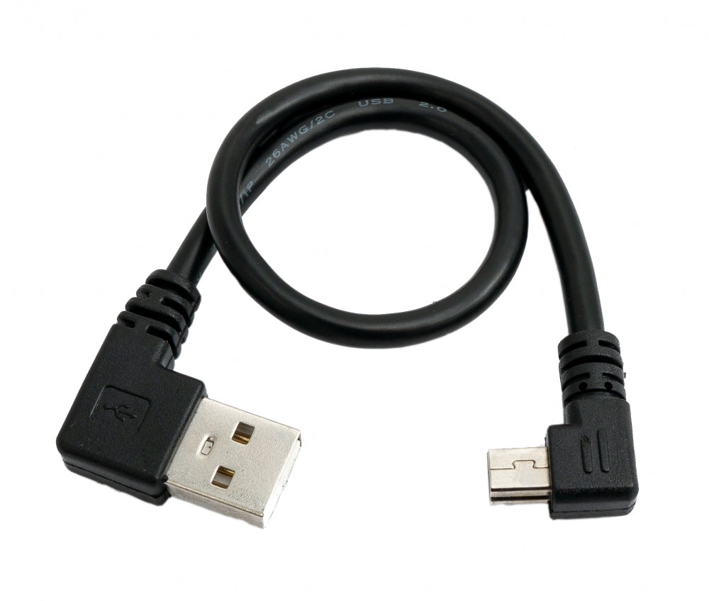 SYSTEM-S USB 2.0 Kabel 25 cm Typ A Stecker zu Mini USB Stecker Winkel in Schwarz