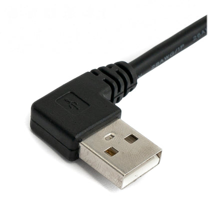 SYSTEM-S USB 2.0 Kabel 25 cm Typ A Stecker zu Mini USB Stecker Winkel in Schwarz