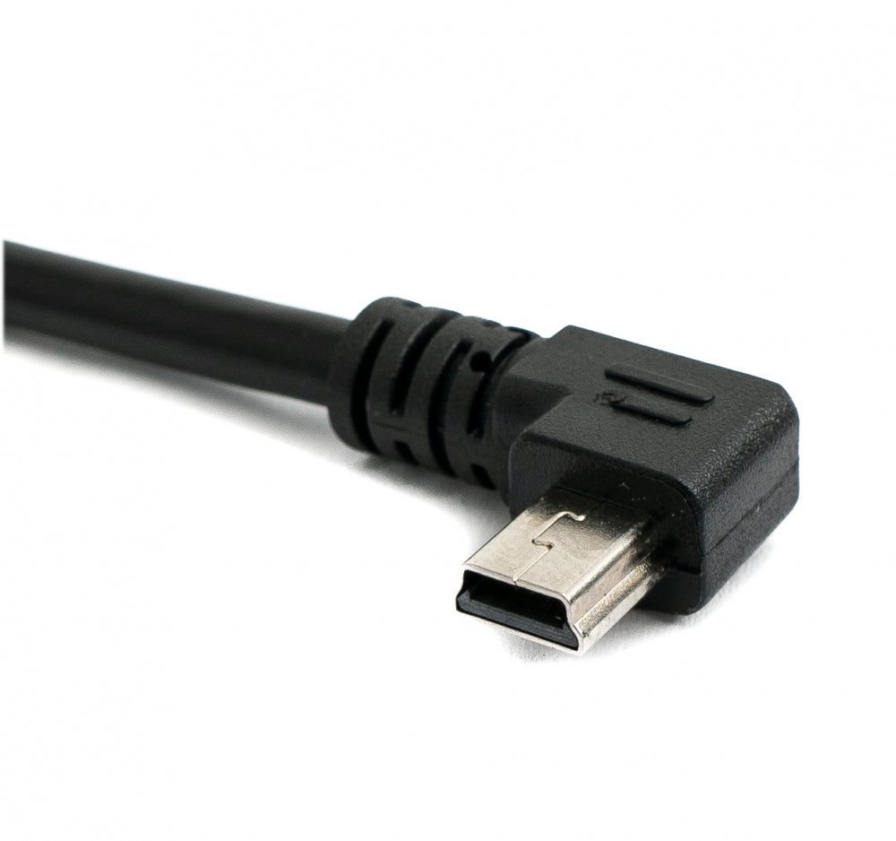 SYSTEM-S USB 2.0 Kabel 25 cm Typ A Stecker zu Mini USB Stecker Winkel in Schwarz