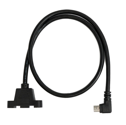 SYSTEM-S USB 2.0 Kabel 30 cm Micro B Buchse zu Stecker Schraube Winkel Panel Mount