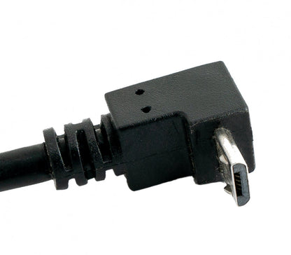 SYSTEM-S USB 2.0 Kabel 30 cm Micro B Buchse zu Stecker Schraube Winkel Schwarz