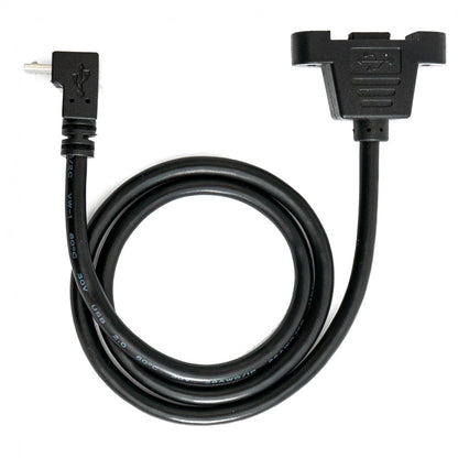 USB 2.0 cable 30 cm Micro B female to male screw angle black