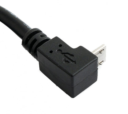 USB 2.0 cable 30 cm Micro B female to male screw angle black