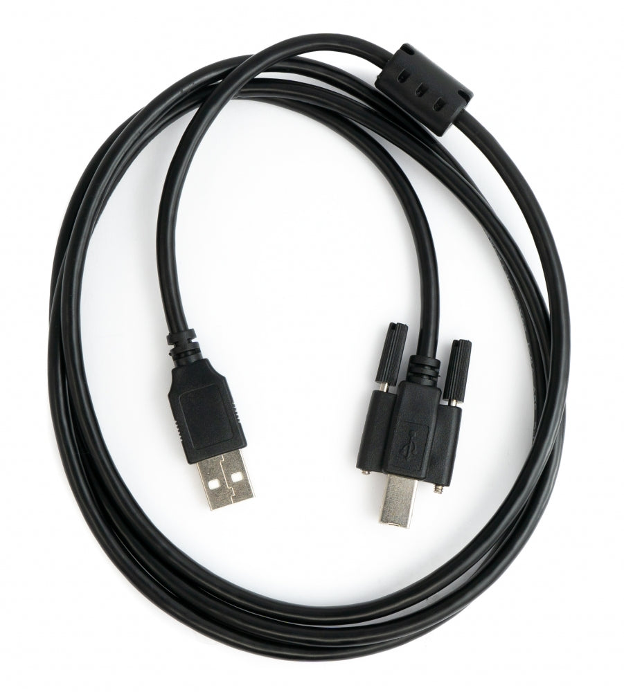 SYSTEM-S USB 2.0 cable 150 cm type A male to B male screw in black