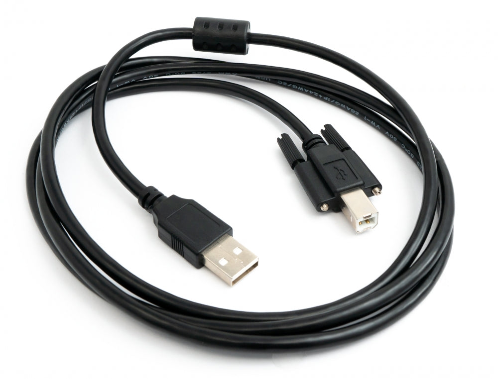 SYSTEM-S USB 2.0 cable 150 cm type A male to B male screw in black