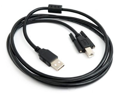 SYSTEM-S USB 2.0 cable 150 cm type A male to B male screw in black