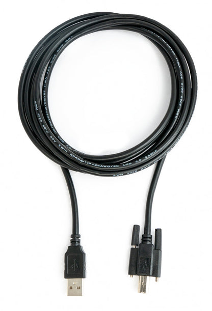 SYSTEM-S USB 2.0 cable 3 m type A male to B male screw in black