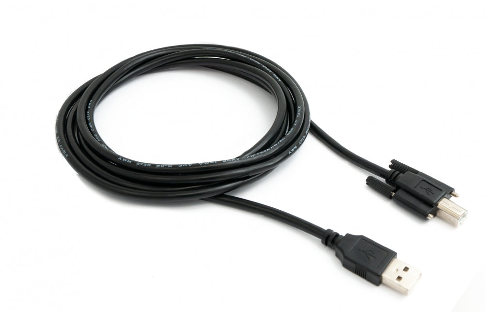 SYSTEM-S USB 2.0 cable 3 m type A male to B male screw in black