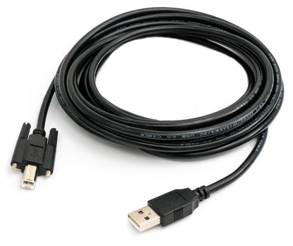 SYSTEM-S USB 2.0 Kabel 5 m Typ A Stecker zu B Stecker Schraube in Schwarz