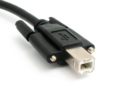 SYSTEM-S USB 2.0 Kabel 5 m Typ A Stecker zu B Stecker Schraube in Schwarz