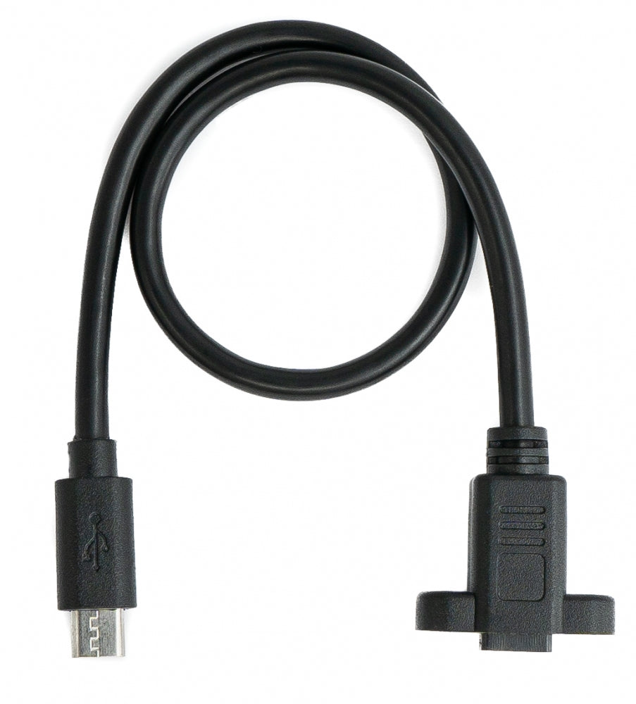 SYSTEM-S USB 2.0 cable 30 cm Micro B male to female screw in black