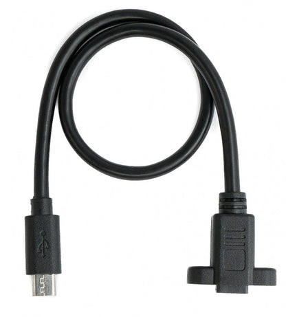 SYSTEM-S USB 2.0 cable 30 cm Micro B male to female screw in black