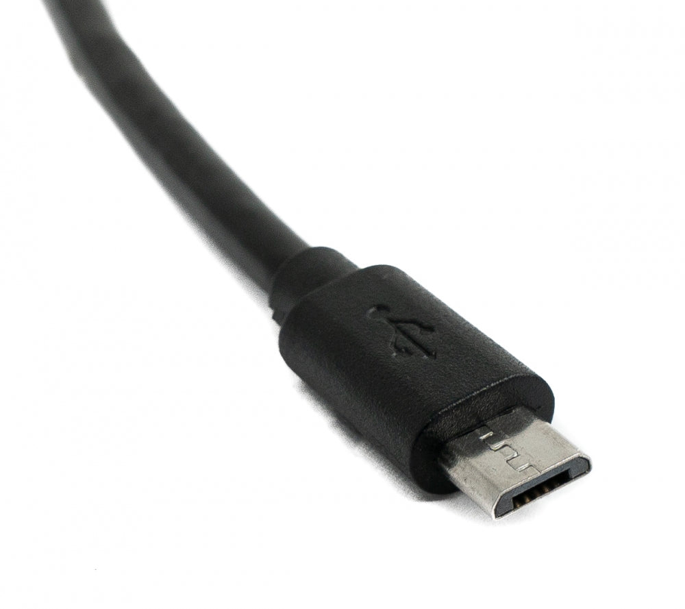 SYSTEM-S USB 2.0 cable 30 cm Micro B male to female screw in black