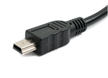 SYSTEM-S USB 2.0 cable 30 cm mini plug to socket screw in black