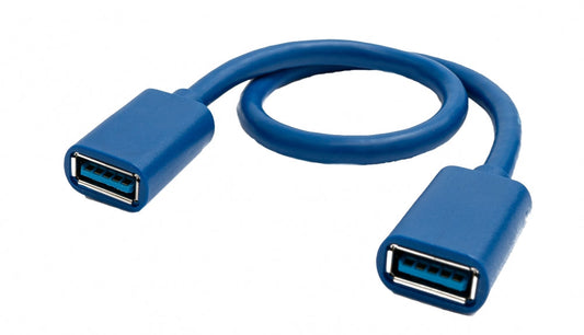 SYSTEM-S USB 3.0 Kabel 30 cm Typ A Buchse zu Buchse in Blau