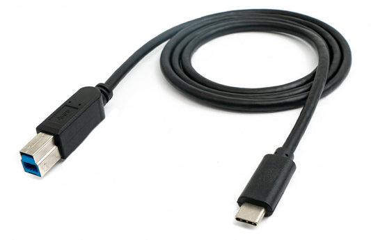 SYSTEM-S USB 3.1 Kabel 100 cm Typ C Stecker zu 3.0 Typ B Stecker in Schwarz