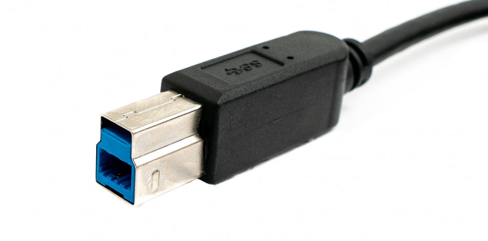 SYSTEM-S USB 3.1 Kabel 100 cm Typ C Stecker zu 3.0 Typ B Stecker in Schwarz