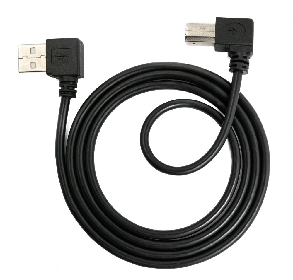 SYSTEM-S USB 2.0 cable 50 cm type A male to B male angled in black