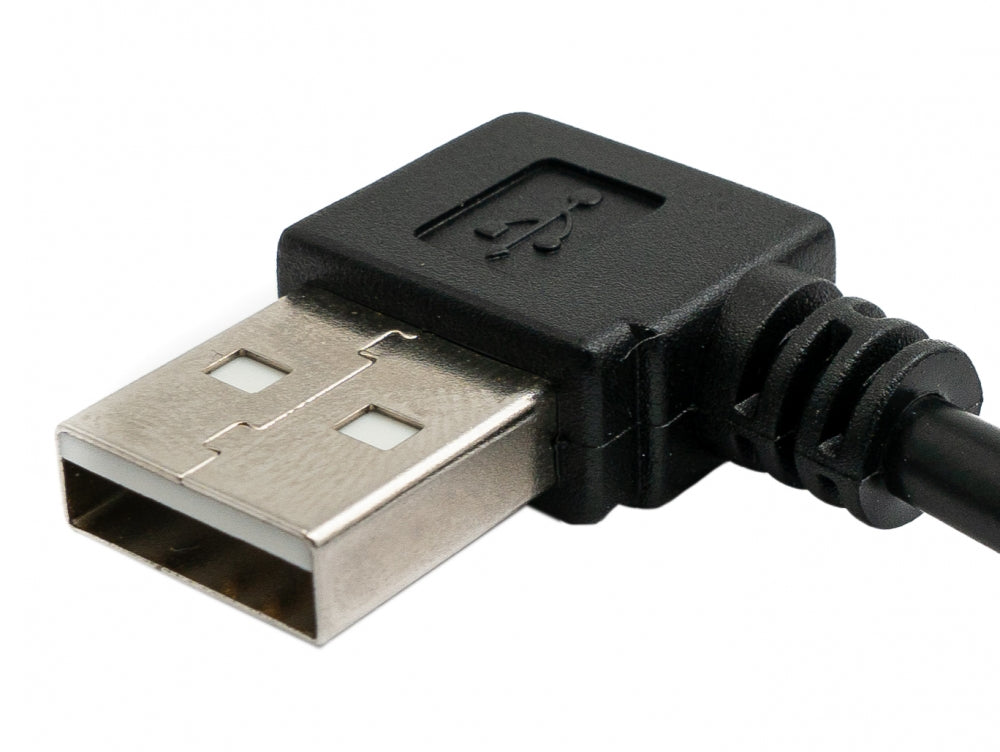 SYSTEM-S USB 2.0 cable 50 cm type A male to B male angled in black