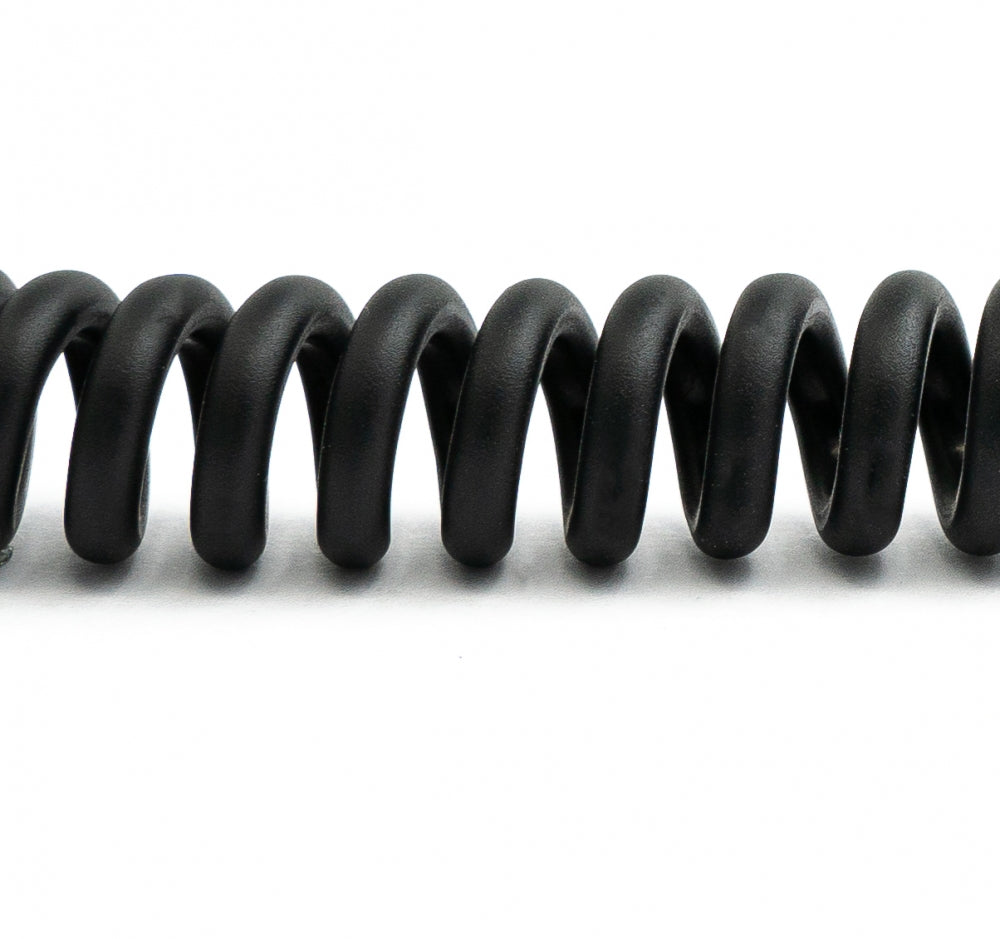 SYSTEM-S USB 2.0 Kabel 150 cm Typ A Stecker zu Mini B Stecker Spirale Winkel in Schwarz