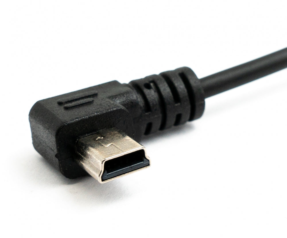 SYSTEM-S USB 2.0 Kabel 150 cm Typ A Stecker zu Mini B Stecker Spirale Winkel in Schwarz