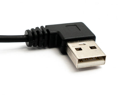 SYSTEM-S USB 2.0 Kabel 150 cm Typ A Stecker zu Mini B Stecker Spirale Winkel in Schwarz