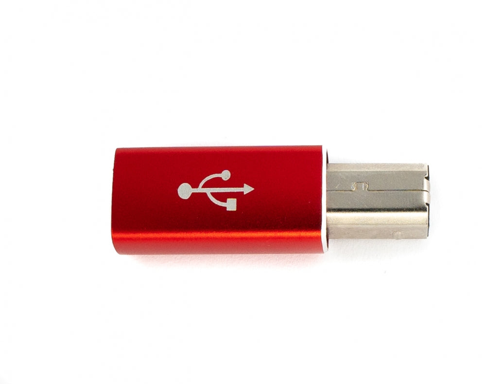 SYSTEM-S USB 3.1 MIDI Adapter Typ C Buchse zu 2.0 Typ B Stecker Kabel in Rot