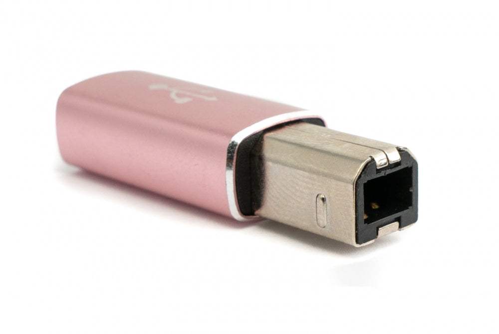 SYSTEM-S USB 3.1 MIDI Adapter Type C Female to 2.0 Type B Male Cable in Pink