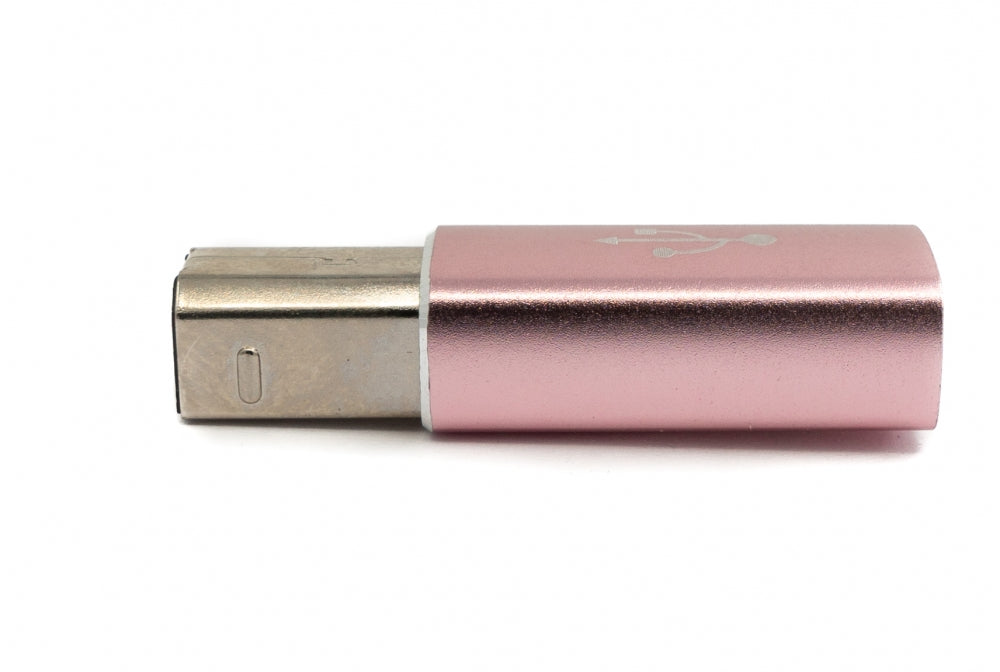 SYSTEM-S USB 3.1 MIDI Adapter Type C Female to 2.0 Type B Male Cable in Pink