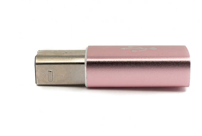 SYSTEM-S USB 3.1 MIDI Adapter Type C Female to 2.0 Type B Male Cable in Pink